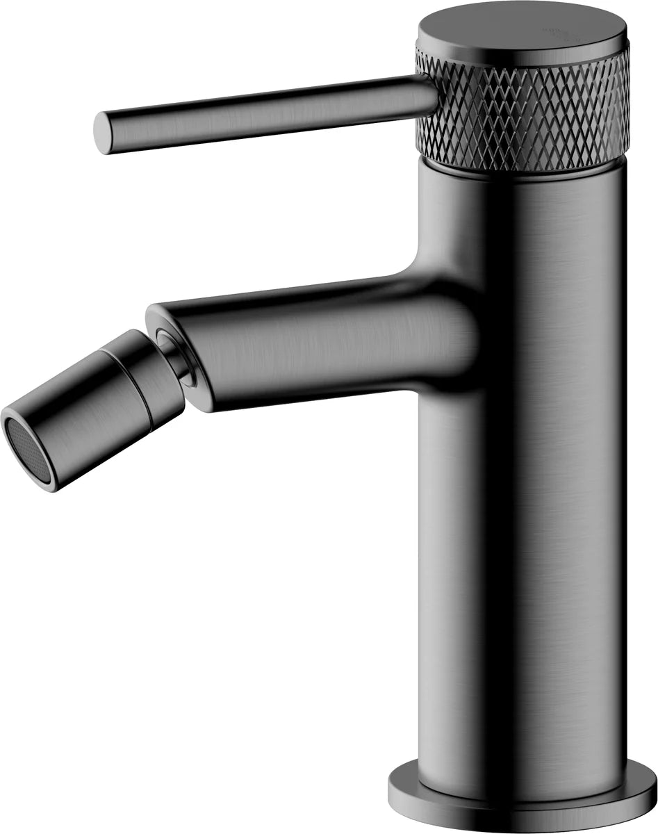Grifería de bidé monomando Stillo Hades moleteado gun metal