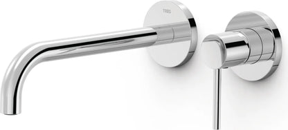 Parte exterior grifería empotrada mezclador lavabo mural Tres Study Exclusive 26230022 2 agujeros 1 vía cromo caño 237mm