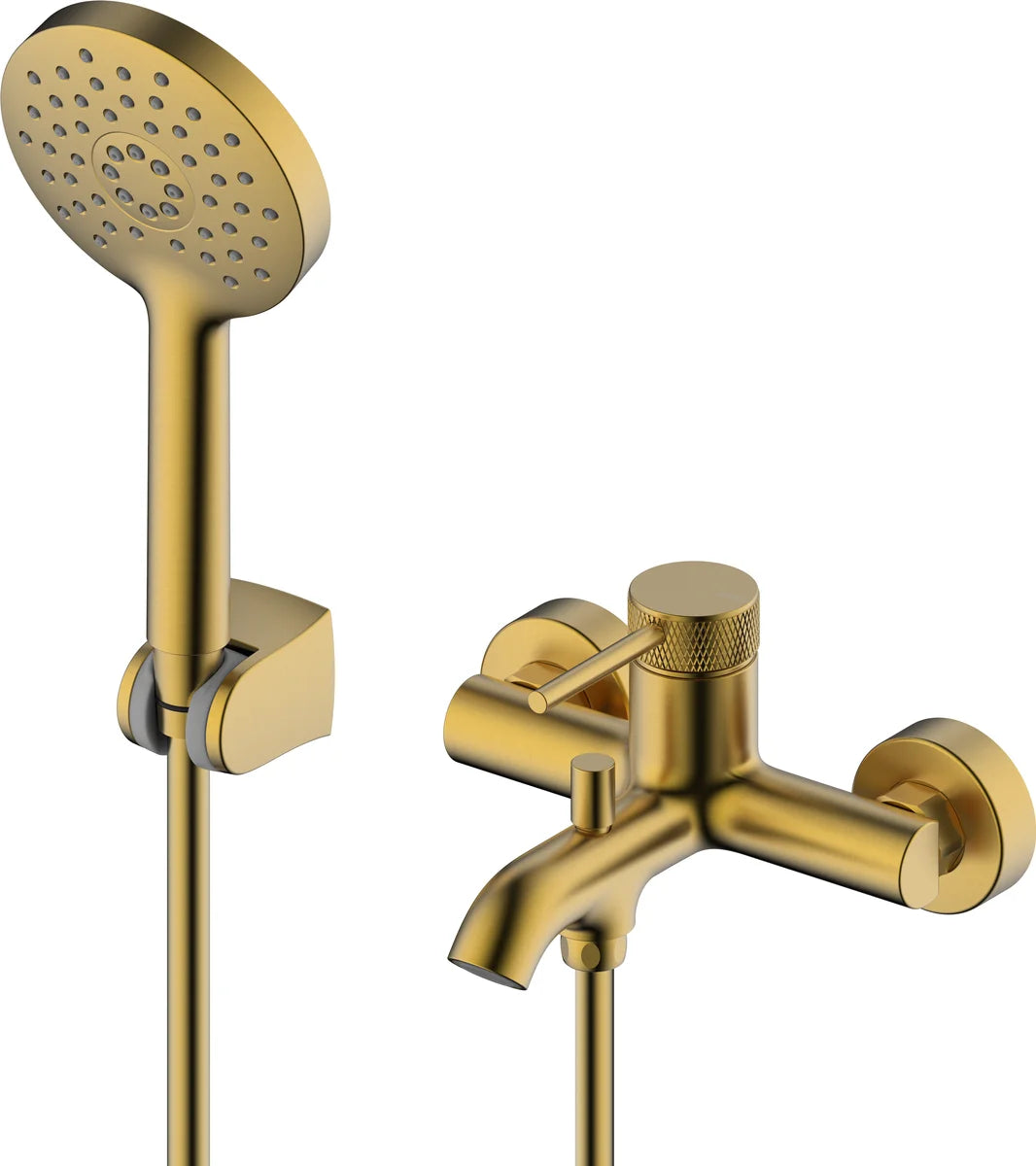 Grifería de baño ducha monomando Stillo Hades oro moleteado