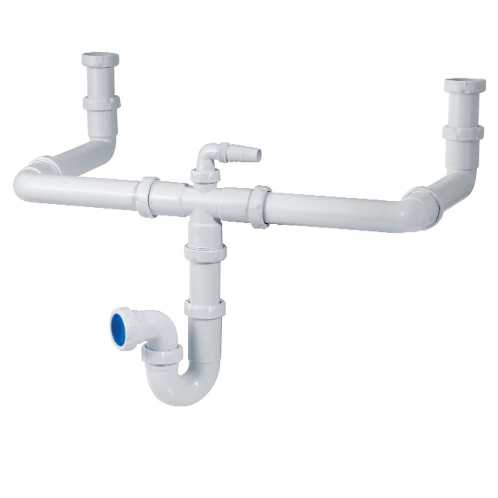 Sifón P inferior Jimten lavadora o lavavajillas 1 1/2" blanco Ø40mm S-306