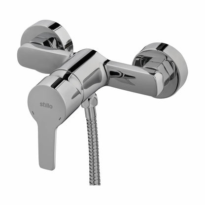 Grifo de ducha monomando Stillo Capri-N acabado cromo con conjunto de ducha de mano diseño clásico moderno