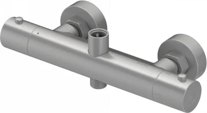 Columna de grifería para ducha termostático Stillo Zeus apariencia acero inoxidable rociador mural 2 vías Ø250mm