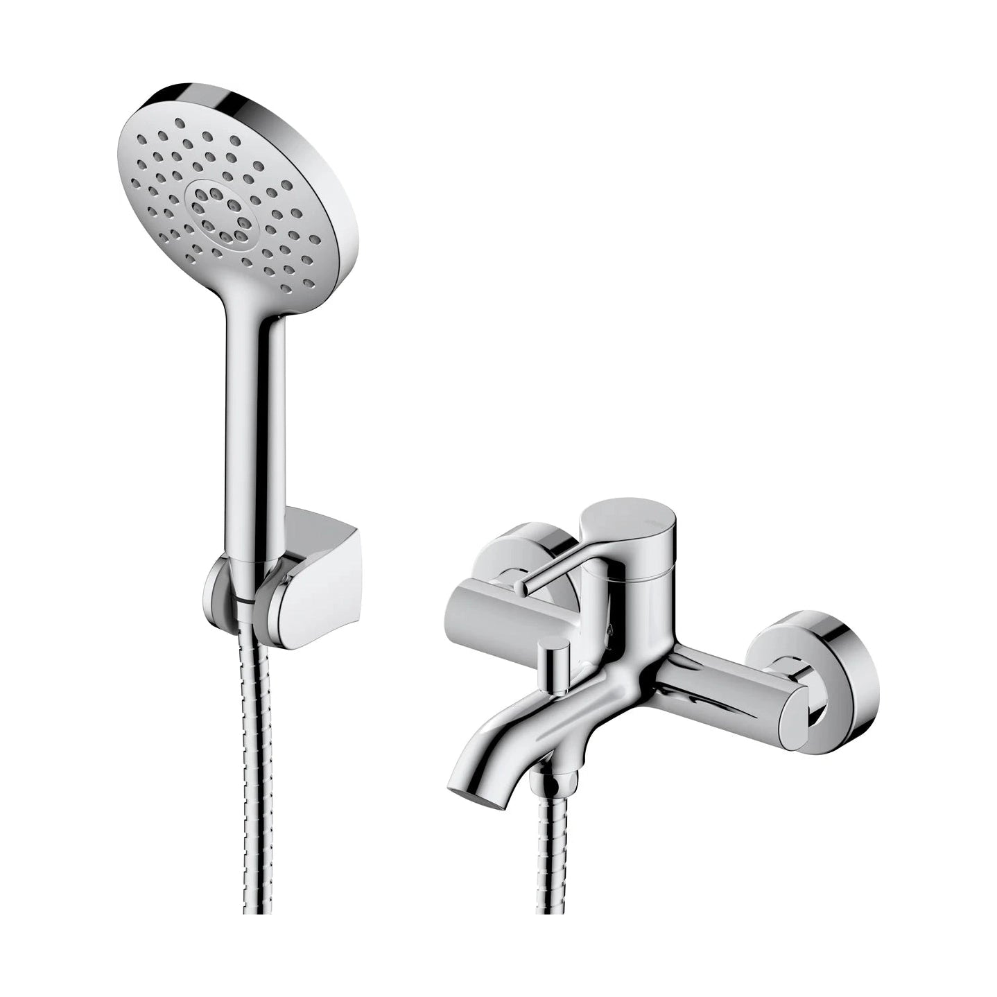 Grifería monomando para baño y ducha Stillo Hades acabado cromo brillante con inversor y caño integrado diseño moderno minimalista
