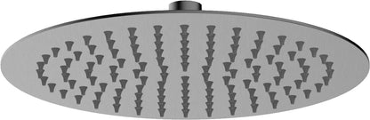 Columna de grifería para ducha monomando Stillo Hades gun metal rociador mural 2 vías Ø250mm maneral de 3 funciones moleteado